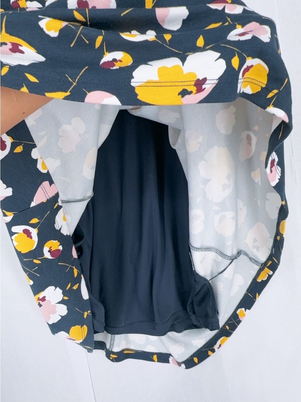 Boden Alexis Navy Yellow Floral Jersey Dress Size 10 - Picture 9 of 11